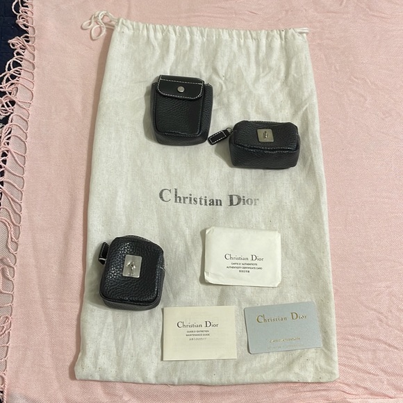 Dior Black Pebbled Leather Street Chic Shoulder Bag w/3 detachable accessories - Picture 2 of 13